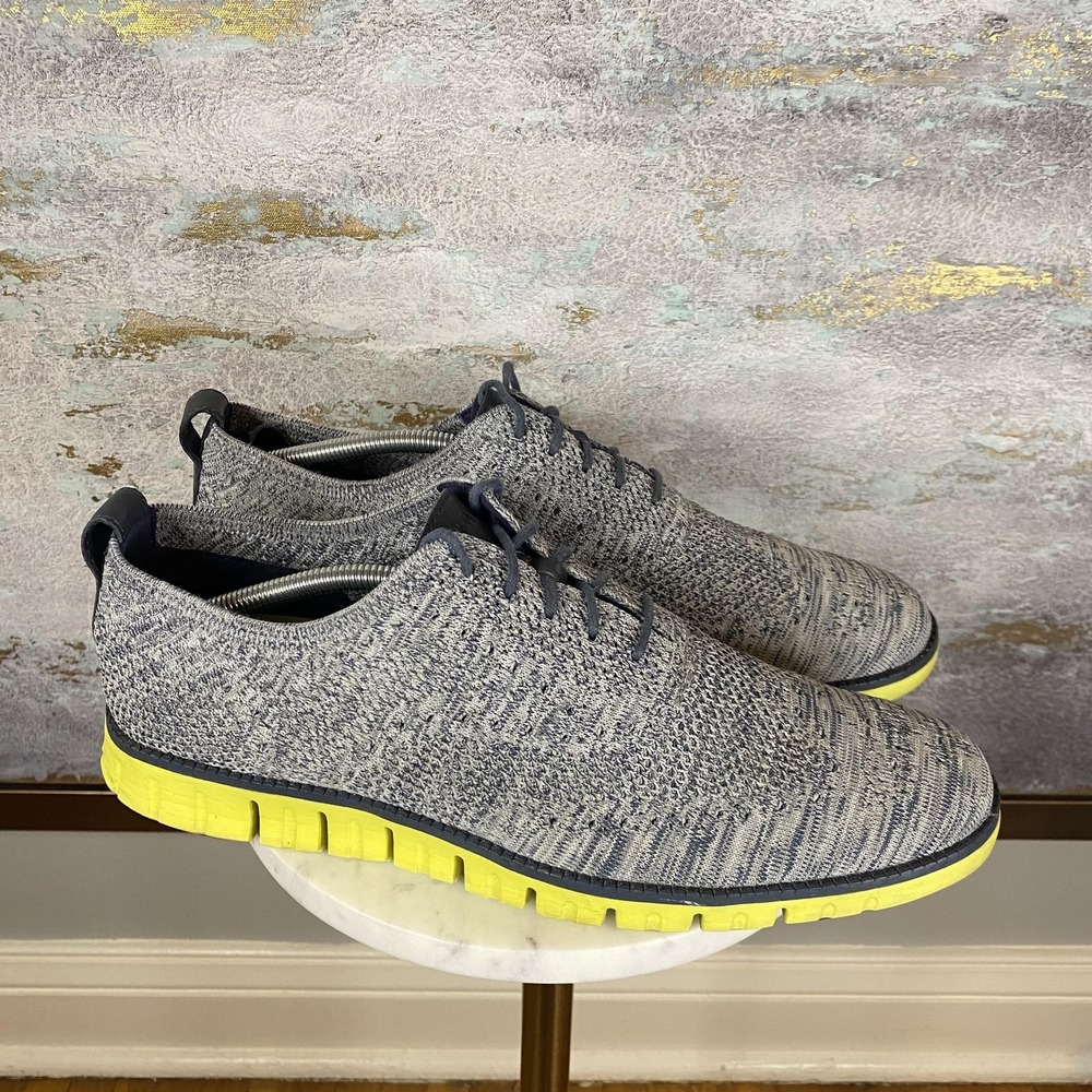 Cole Haan Zerogrand Shoes Mens Size 12 Gray Knit Lace Up Casual Sneakers C30411 - Picture 2 of 11